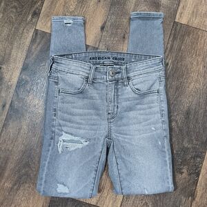 American Eagle Outfitters Women's Light Gray Skinny Jeans